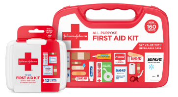 Small and Large Johnson & Johnson Brand First Aid Kits
