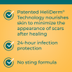 Features patented HeliDerm technology to nourish skin and minimize the appearance of scars after healing