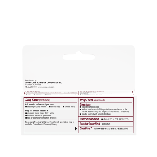 Ingredient listing of Polysporin Antibiotic Ointment