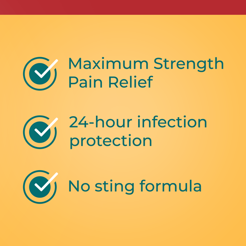 NEOSPORIN Burn has maximum strength pain relief and no sting formula