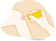 Applying antibiotic ointment to a wound.