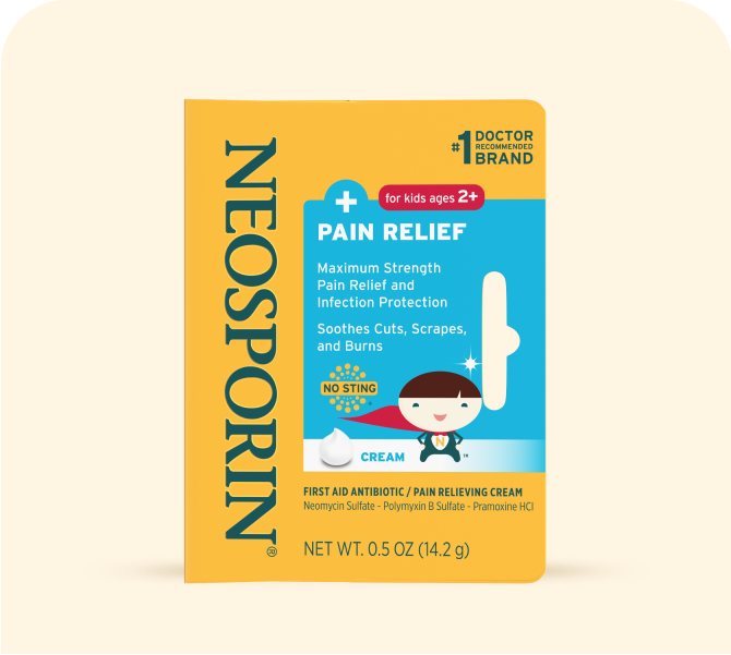 NEOSPORIN® for Kids + Pain Relief Antibiotic Ointment Packaging